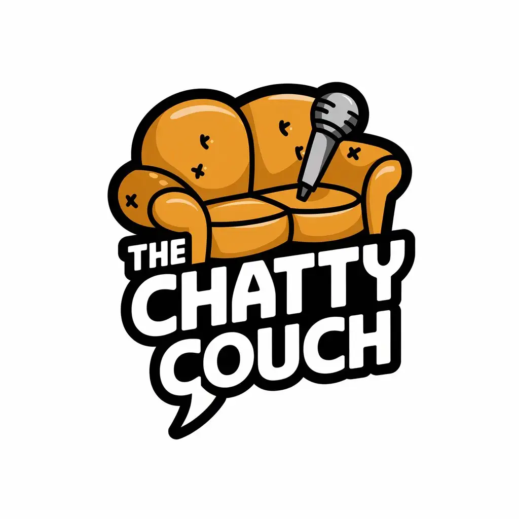 LOGO Design for The Chatty Couch Vector MIC Symbol for Entertainment Industry