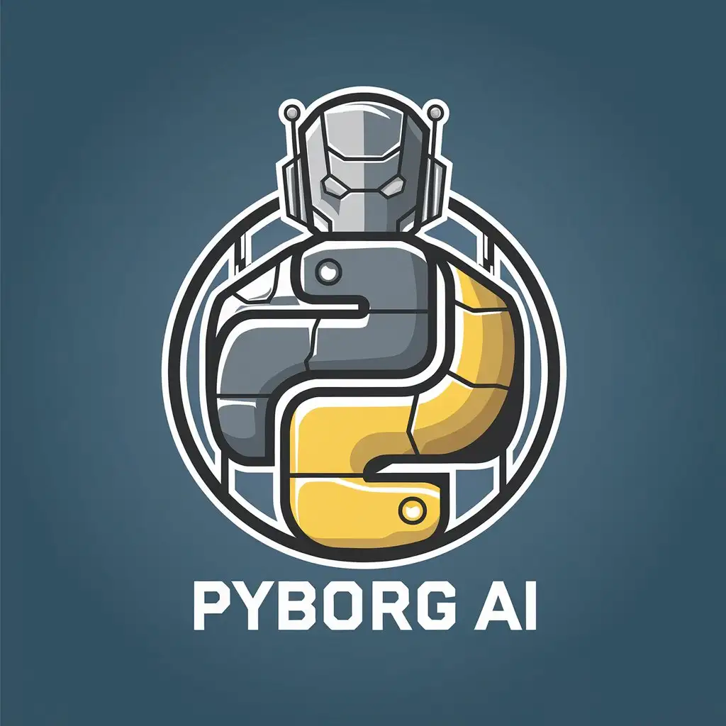 LOGO Design for Pyborg AI Modern Futuristic and PythonInspired with Cyborg Aesthetic