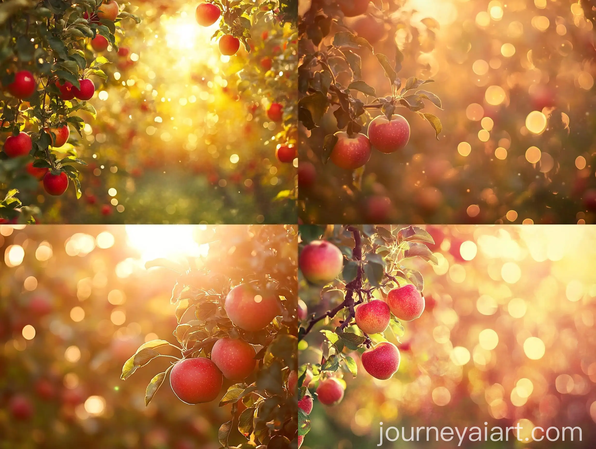 Serene-Apple-Orchard-Sunset-with-Bokeh-Effect