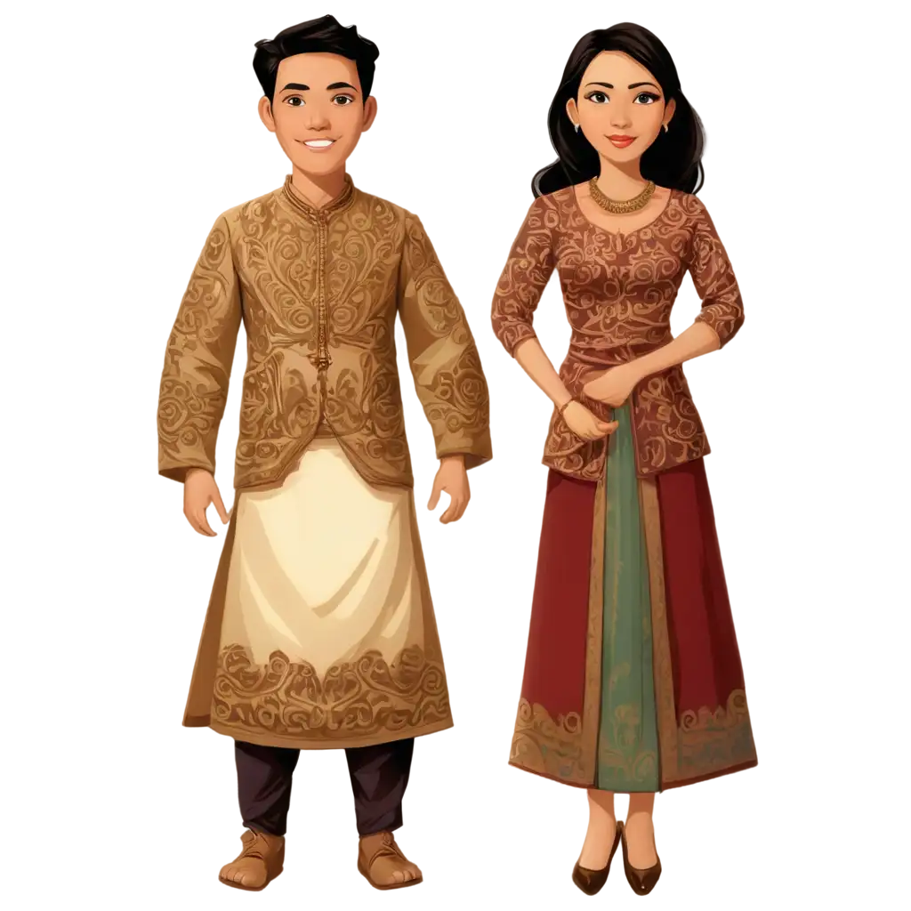 PNG-Illustration-of-a-Man-and-Woman-in-Traditional-Indonesian-Clothes-for-Cultural-Representation