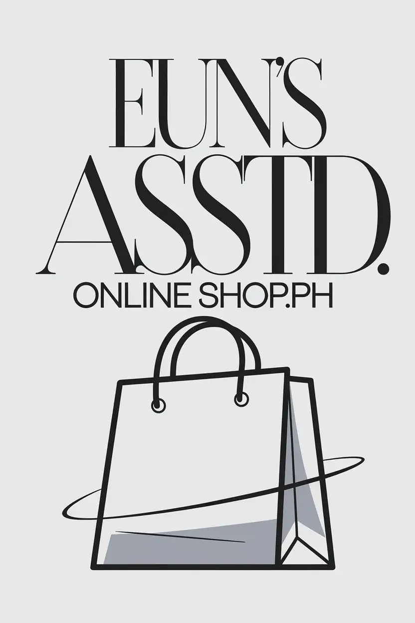 Elegant Monochrome Logo Design for Euns AsstdOnline Shopph