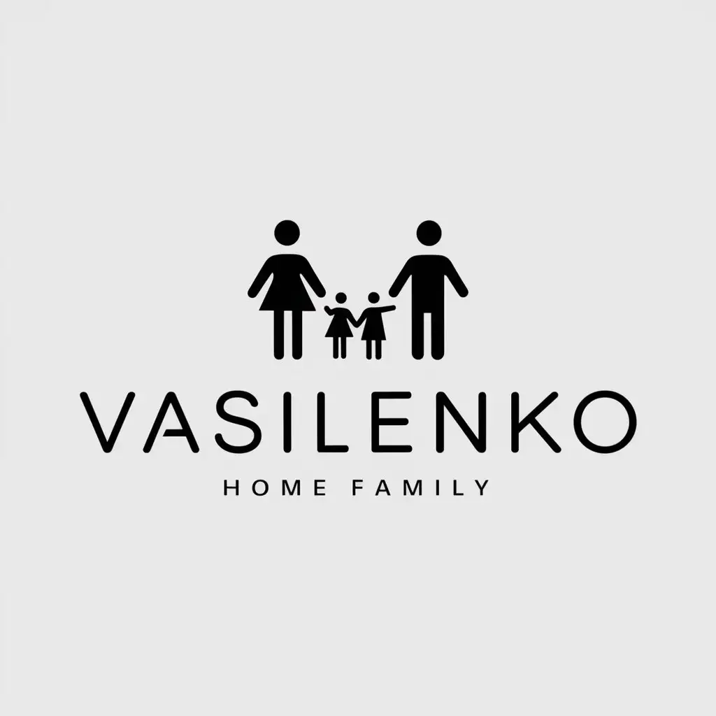 LOGO-Design-for-Vasilenko-Minimalistic-Family-Symbol-for-Home-Family-Industry