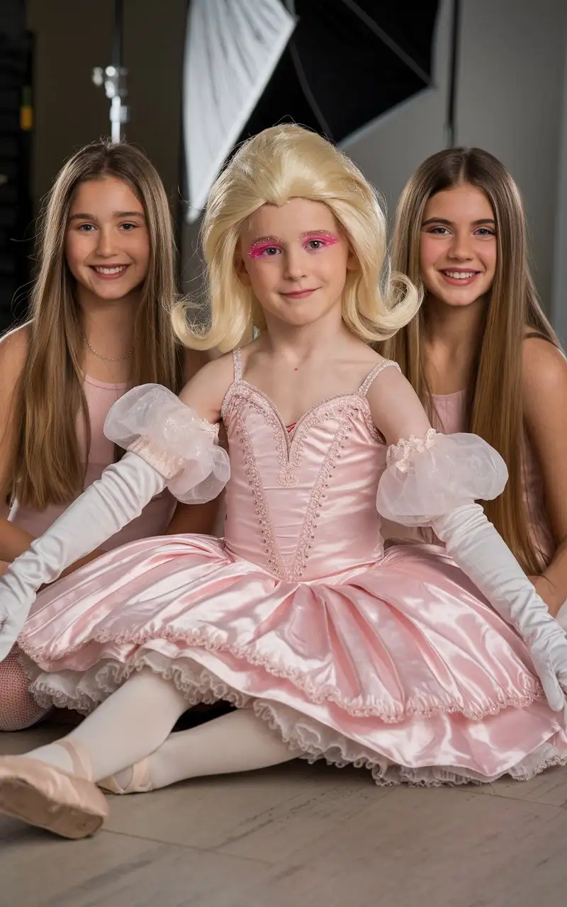 Elegant-RoleReversal-Portrait-of-a-13YearOld-Boy-in-Pink-Ballerina-Dress