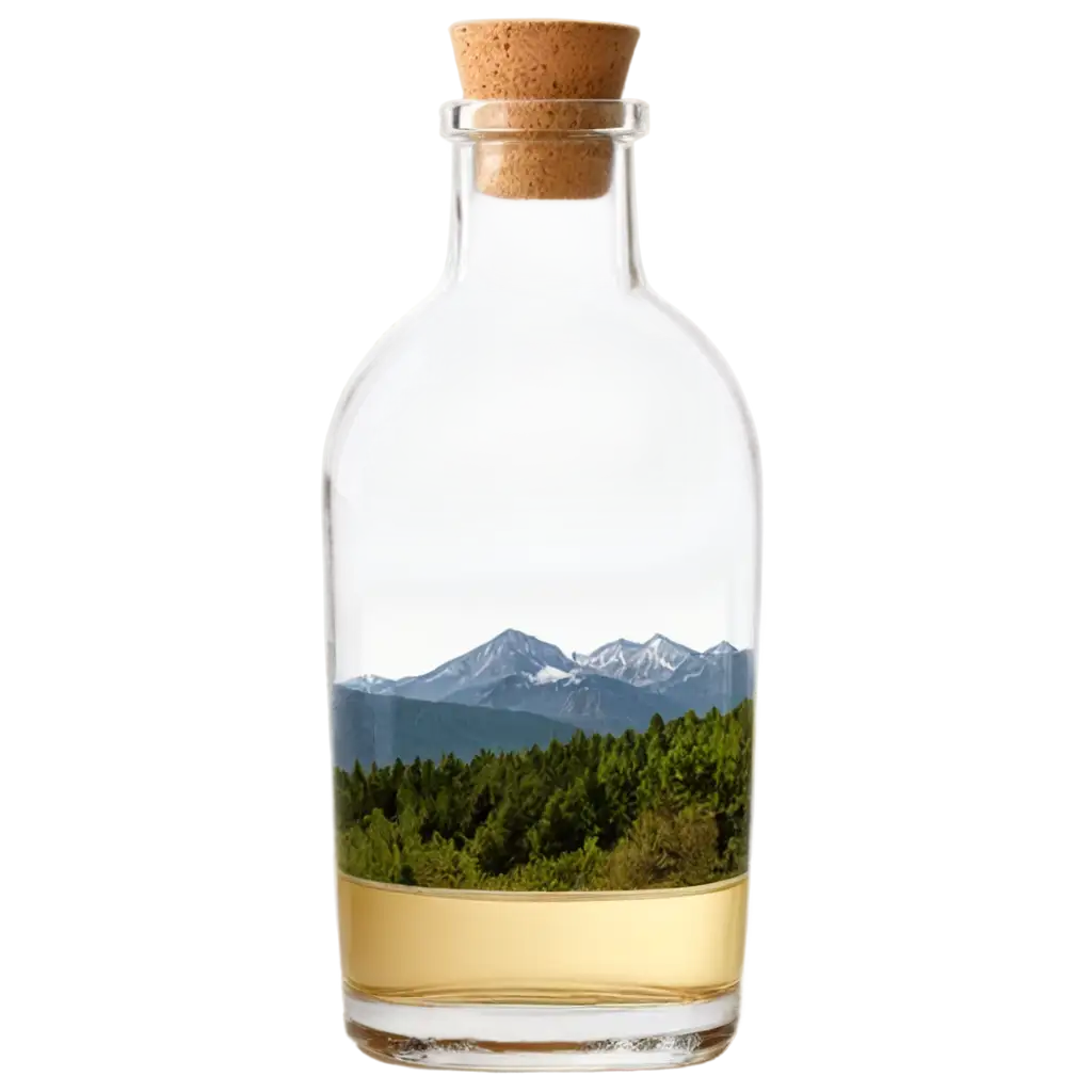 Transparent-Empty-Glass-Bottle-with-Mountains-Inside-PNG-for-Creative-Uses