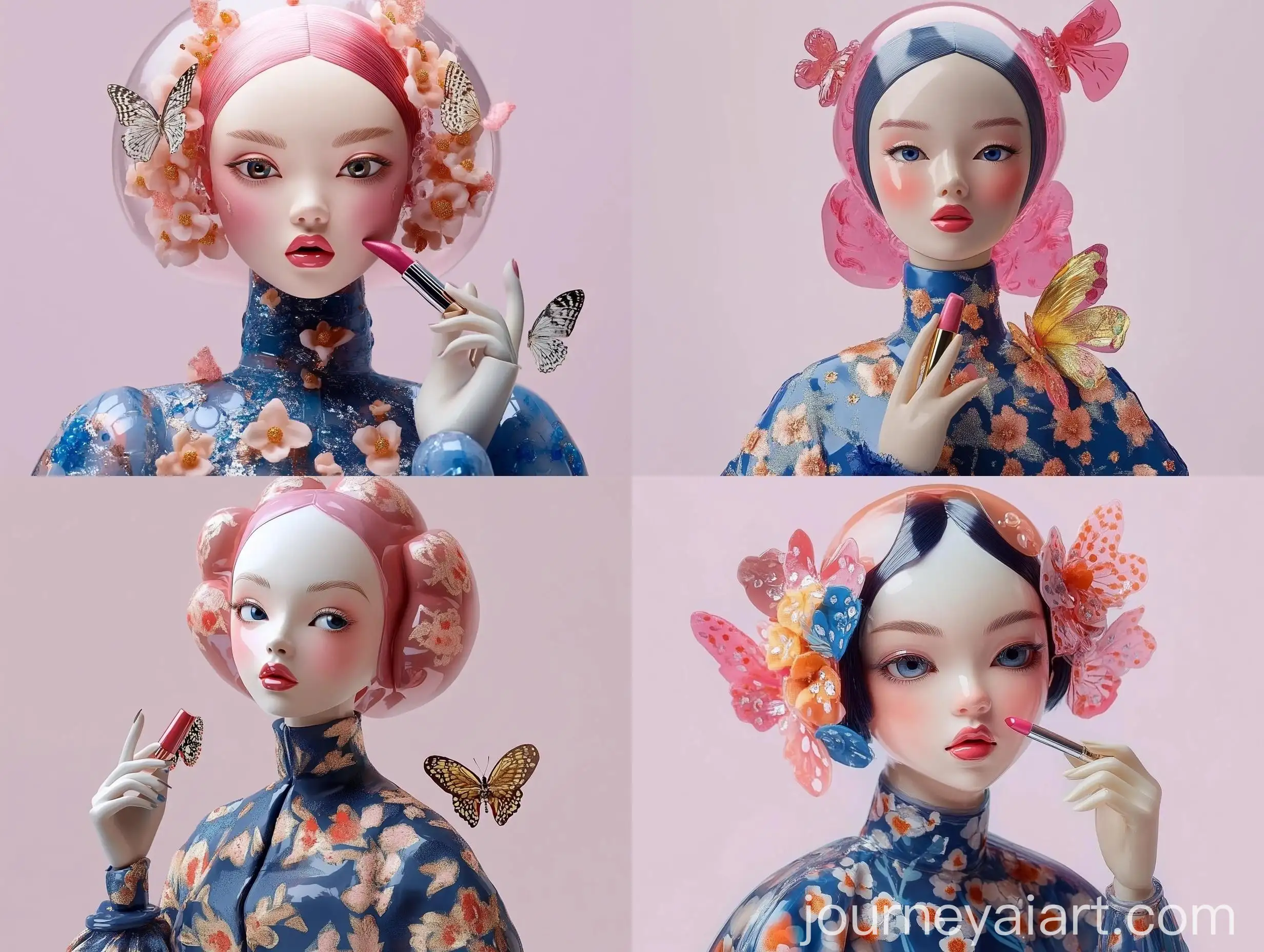 Russian-Doll-in-Traditional-Thai-Costume-Holding-Lipstick-and-Beckoning
