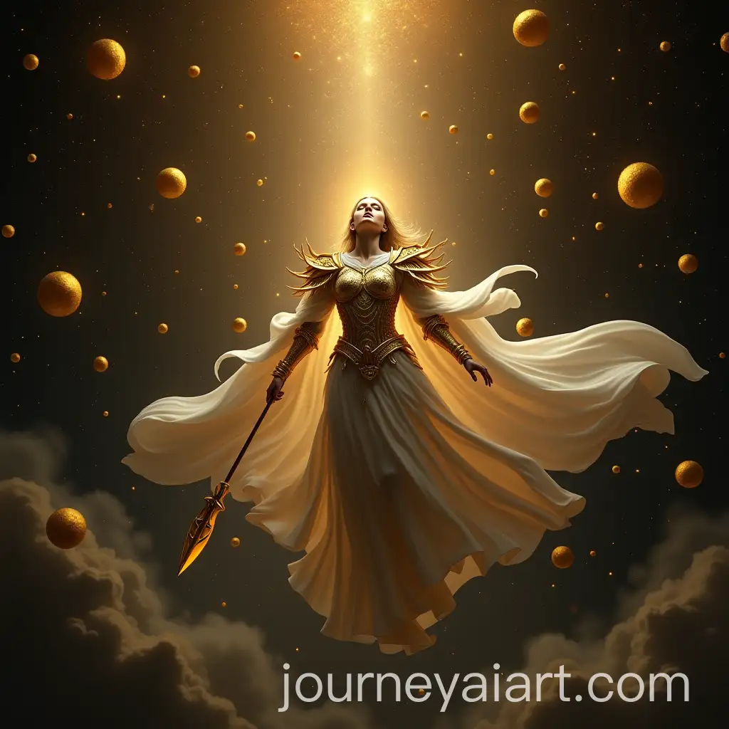 Divine-Figure-in-Golden-Armor-Surrounded-by-Celestial-Spheres