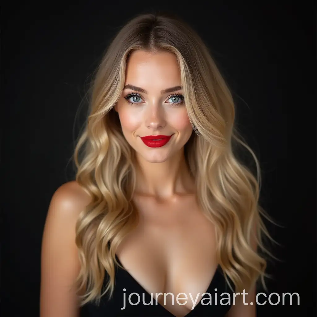 Glamorous-Portrait-of-a-Young-Caucasian-Woman-in-a-Black-Dress