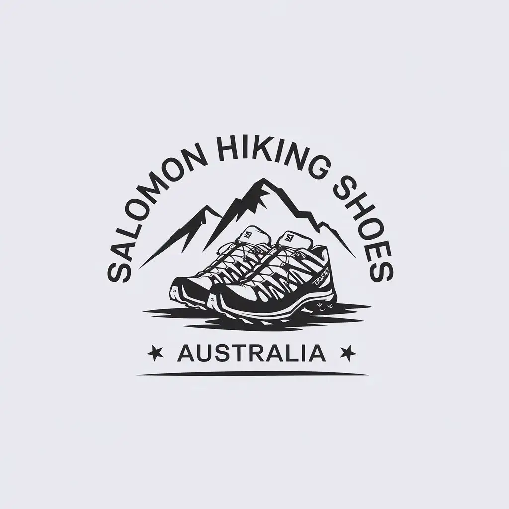 LOGO Design for Salomon Hiking Shoes Australia Minimalistic Shoes Symbol with Left and Right Layout for Travel Industry