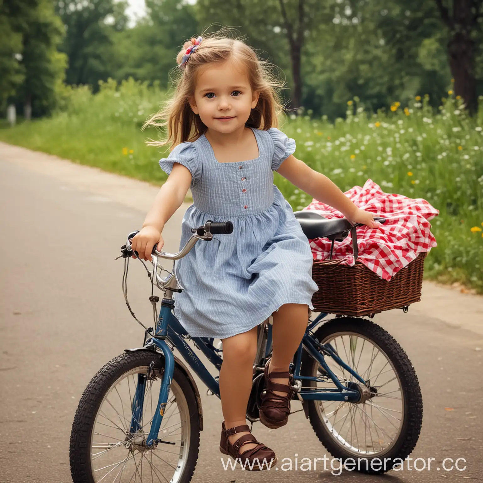 American-Little-Girl-Riding-Bicycle