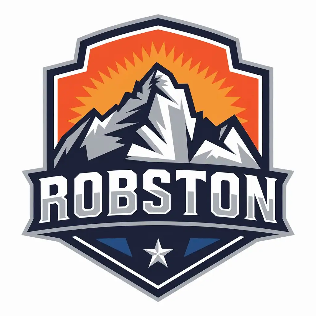 a vector logo design,with the text "ROBSTON", main symbol:everest mountain,Moderate,be used in Internet industry,clear background