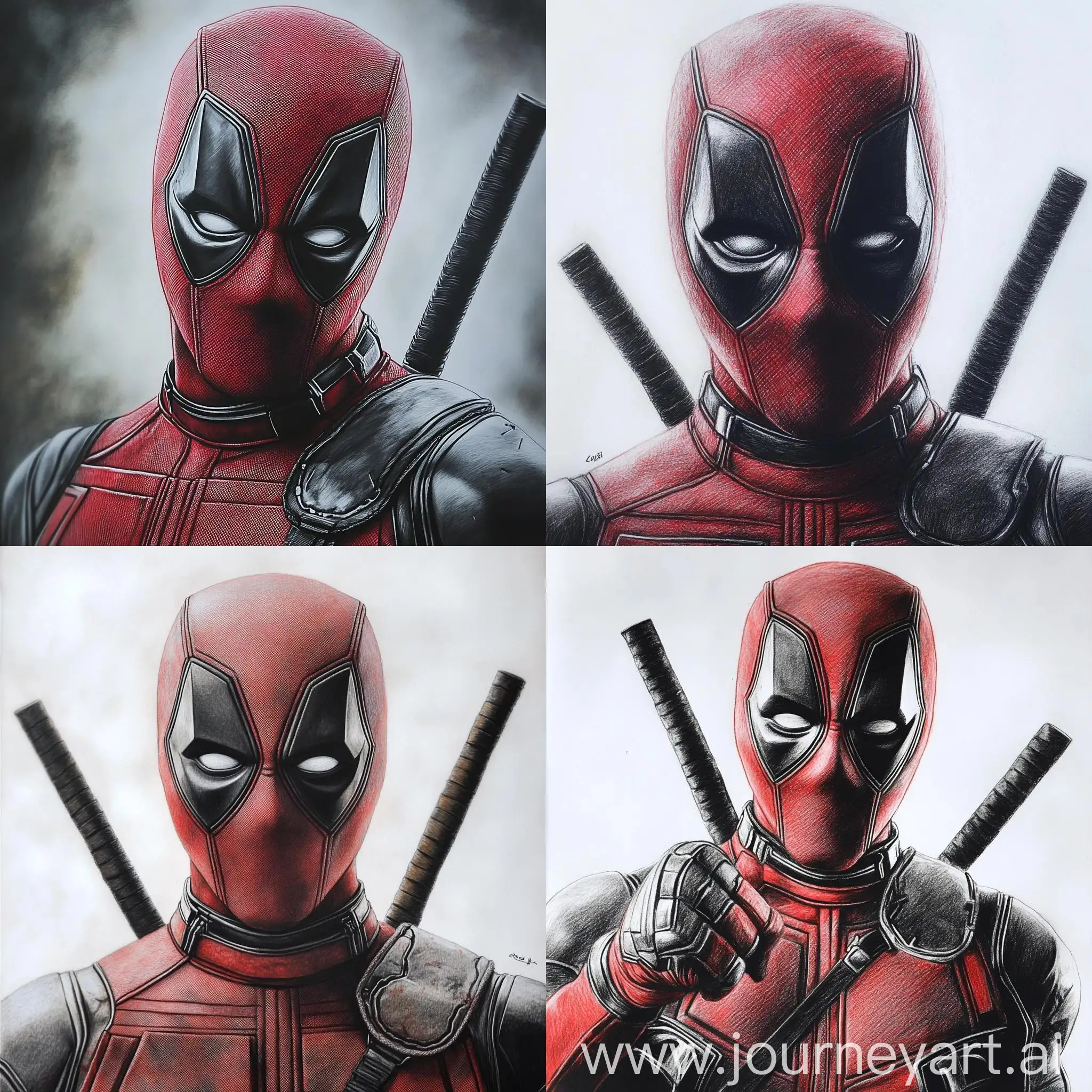 Deadpool-Mercenary-in-Action-Drawing-HD-4K-Artwork