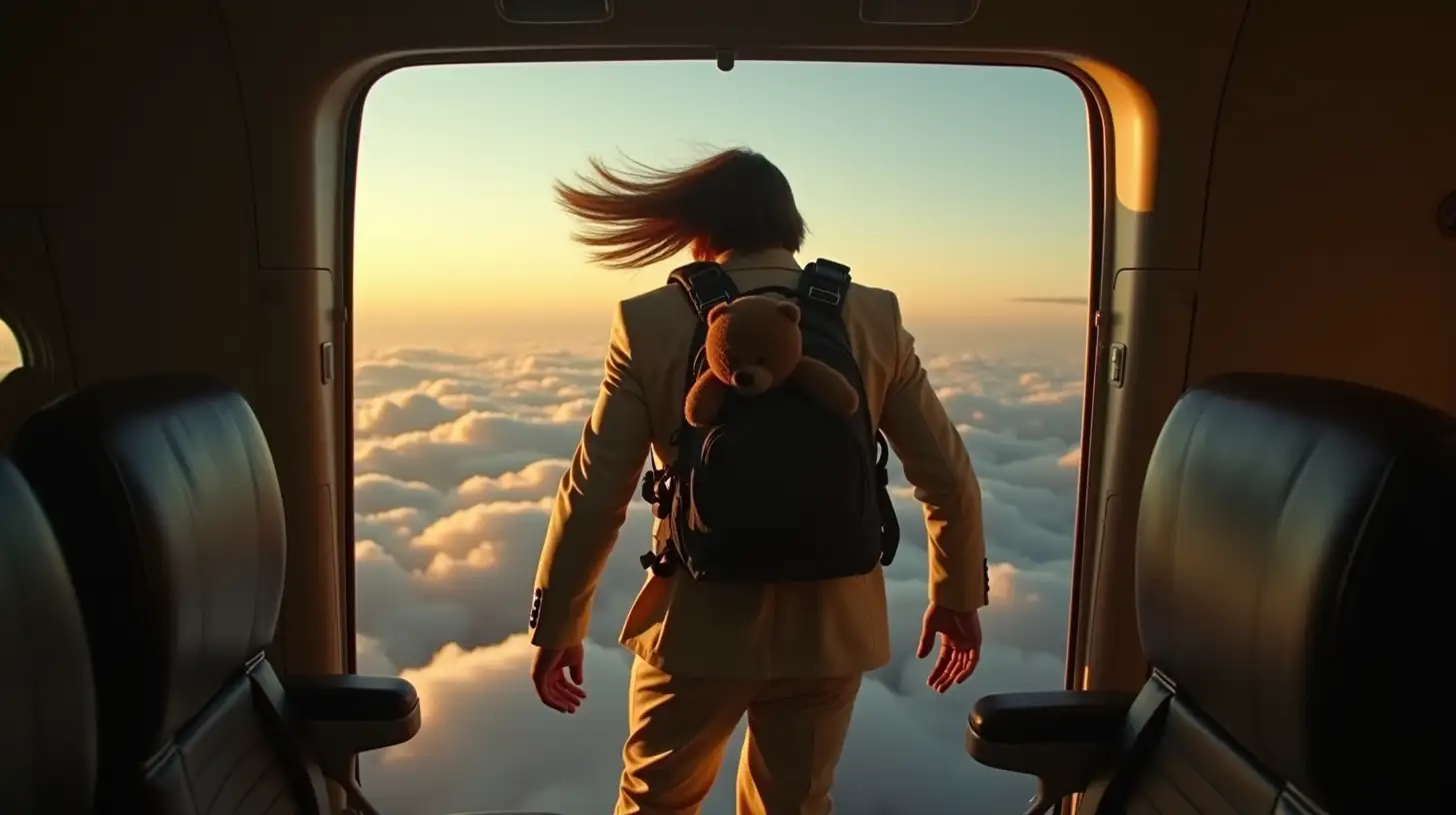 Adventurous Parachute Jump from an Open Aircraft