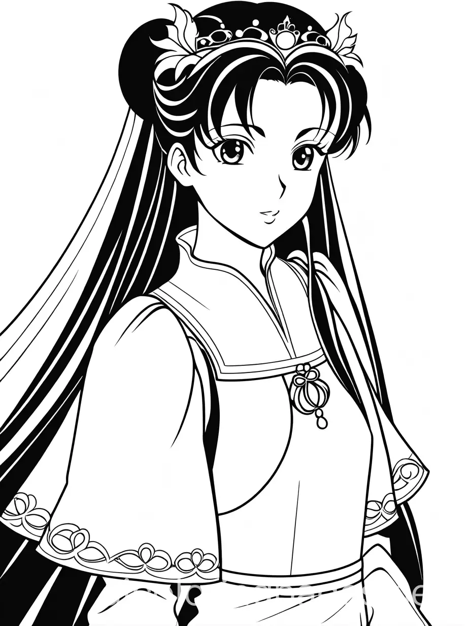 Rin-Tohsaka-Dressed-as-a-Princess-Coloring-Page-for-Kids