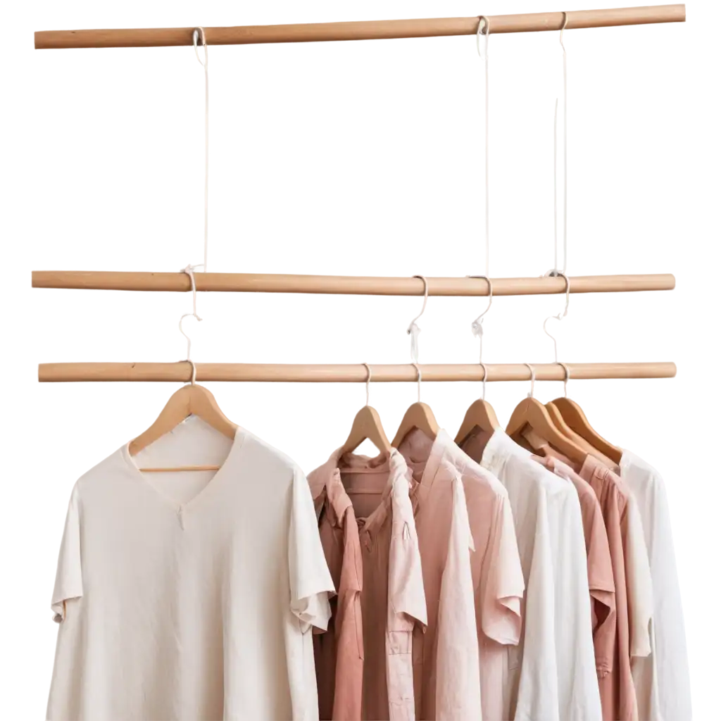 HighQuality-PNG-Image-of-White-Beige-and-Pink-Clothes-on-Wooden-Hangers-in-a-Large-White-Wooden-Closet