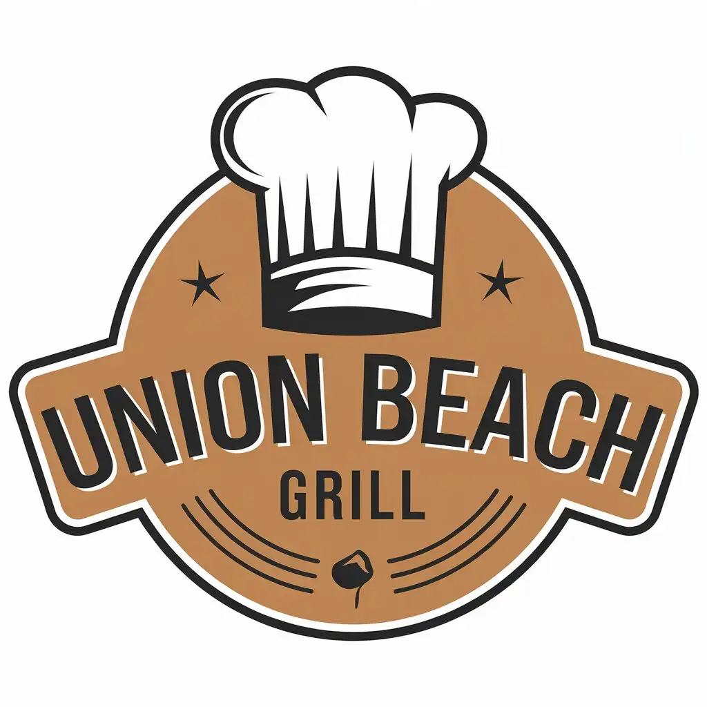 LOGO Design for Union Beach Grill Vector Logo with Toque Blanche for Restaurant Industry