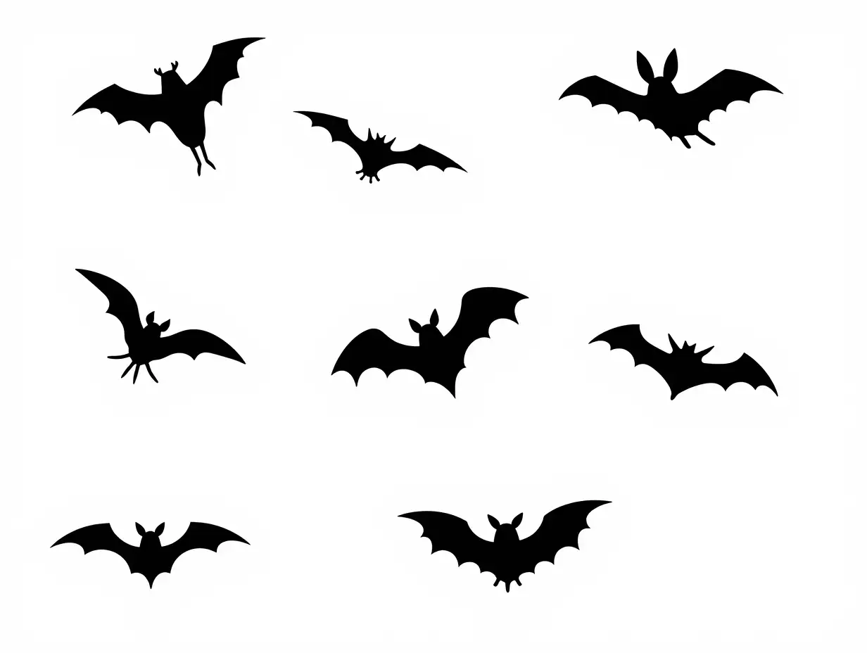 Silhouettes-of-Flying-Bats-in-Various-Poses-for-Halloween-Atmosphere