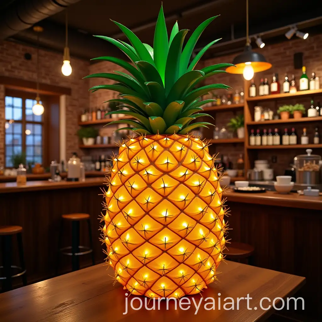 Giant-Christmas-Pineapple-in-a-Barbecue-Shop