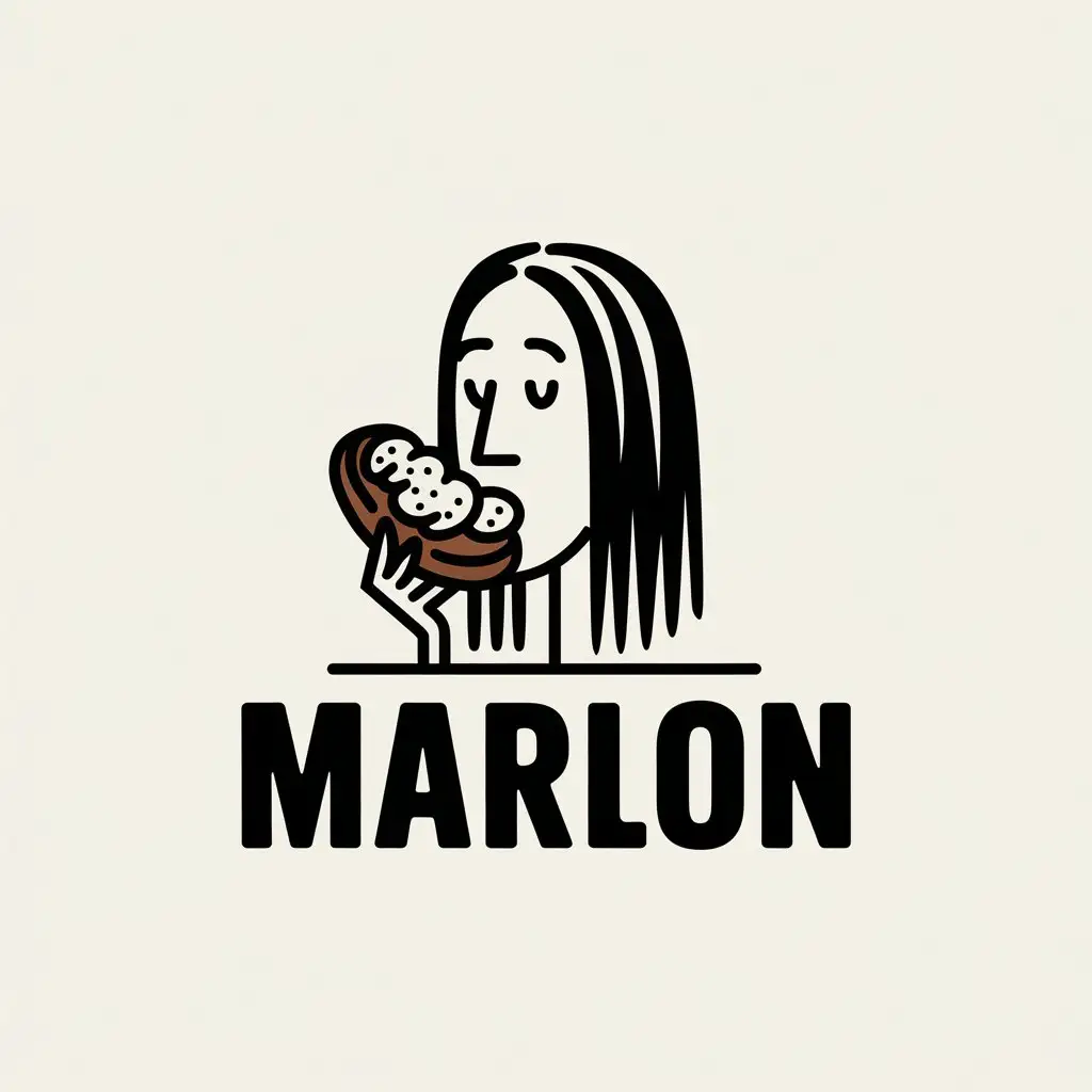 LOGO-Design-for-Marlons-Gourmet-Elegant-Man-with-Garlic-Bread-on-a-Clear-Background