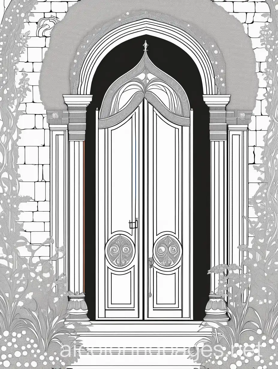 Princess-Knight-and-Magician-at-Ancient-Doorway-with-Glowing-Key