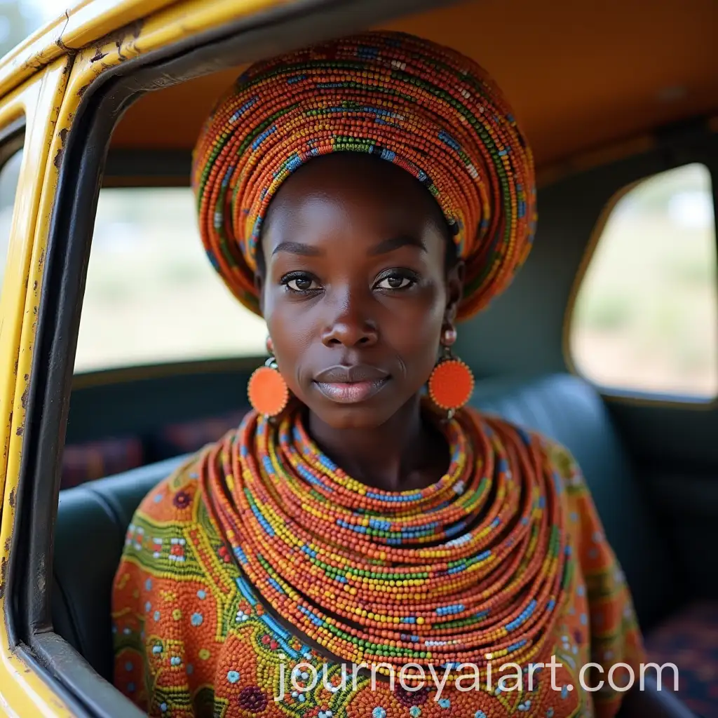 Ndebele-Woman-in-Bead-Taxi-Art-Installation