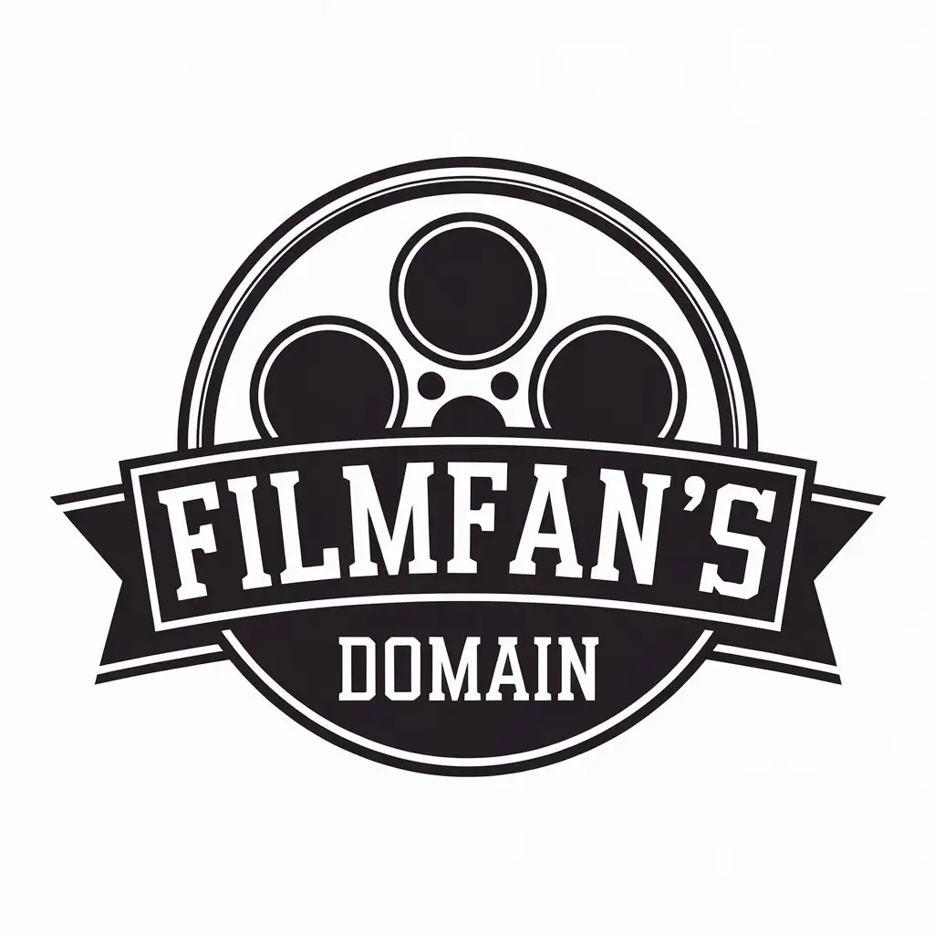 LOGO Design for Filmfans Domain Vector Film Symbol with Clear Background and Modern Style