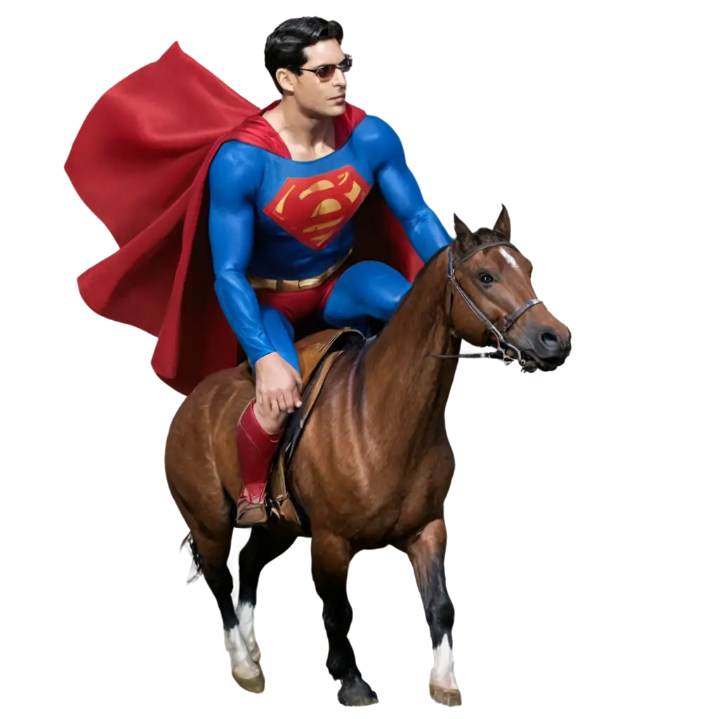 Superman-Riding-a-Horse-PNG-Image-for-HighQuality-Visuals