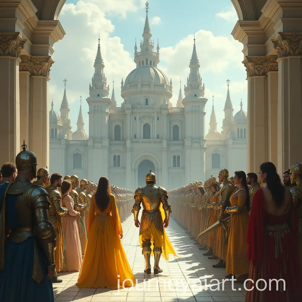 King-and-Queen-in-Royal-Armor-by-the-Shining-Castle