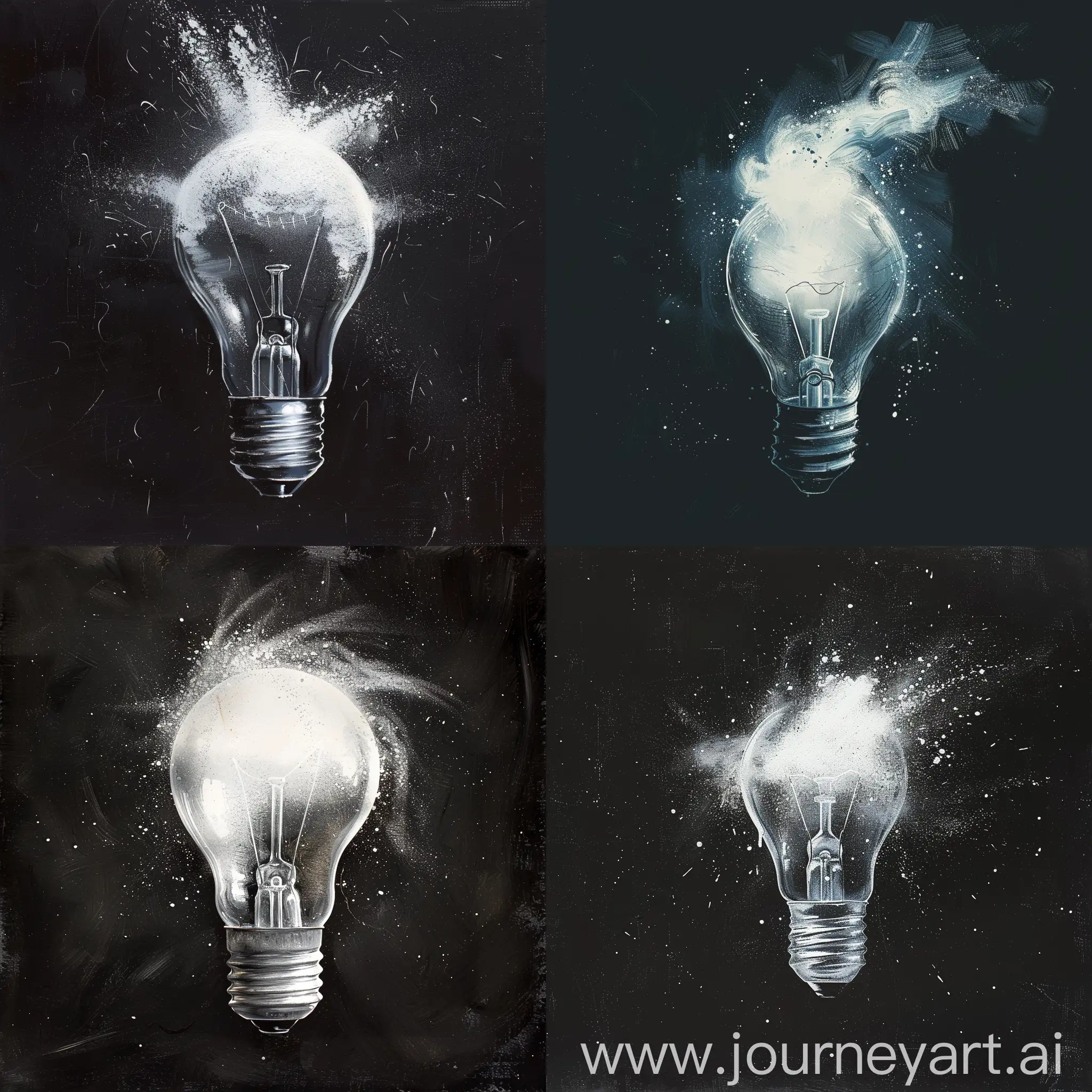 Light-Bulb-Covered-in-Fine-White-Powder-Illustration