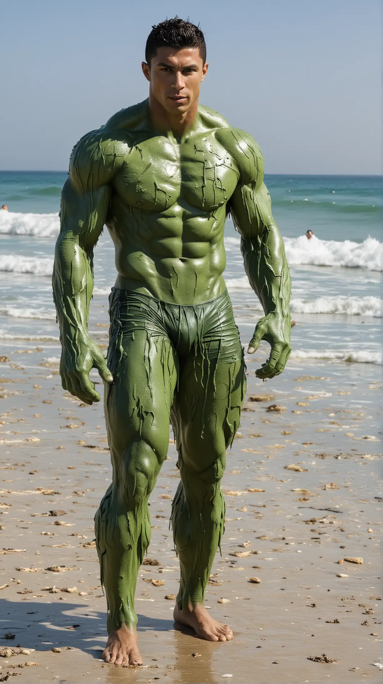 Cristiano Ronaldo as Hulk Enjoying a Day at the Beach