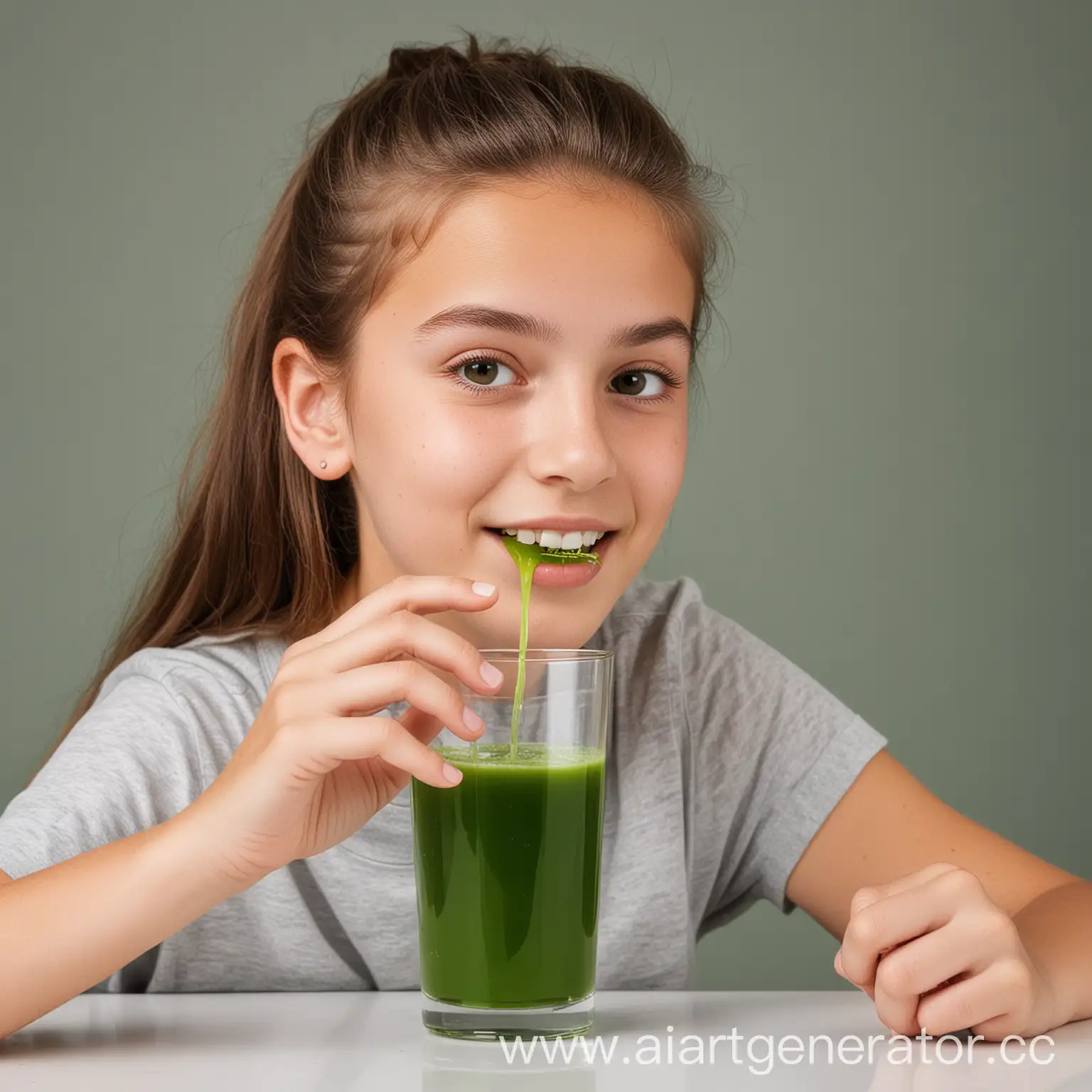 Teenager-Drinking-Vibrant-Green-Wheatgrass-Juice