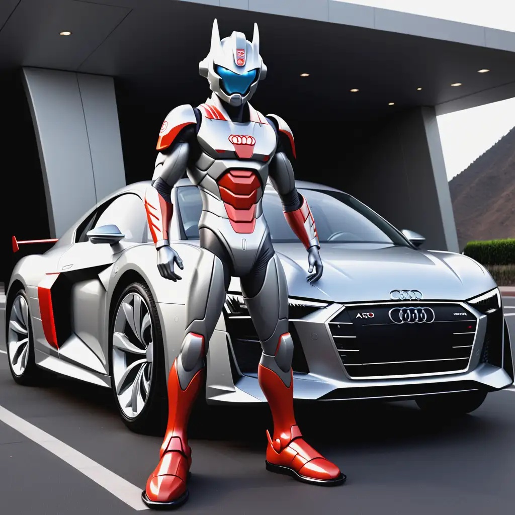 Audi-Car-and-Ultraman-Character-Combined-Cartoon-Avatar