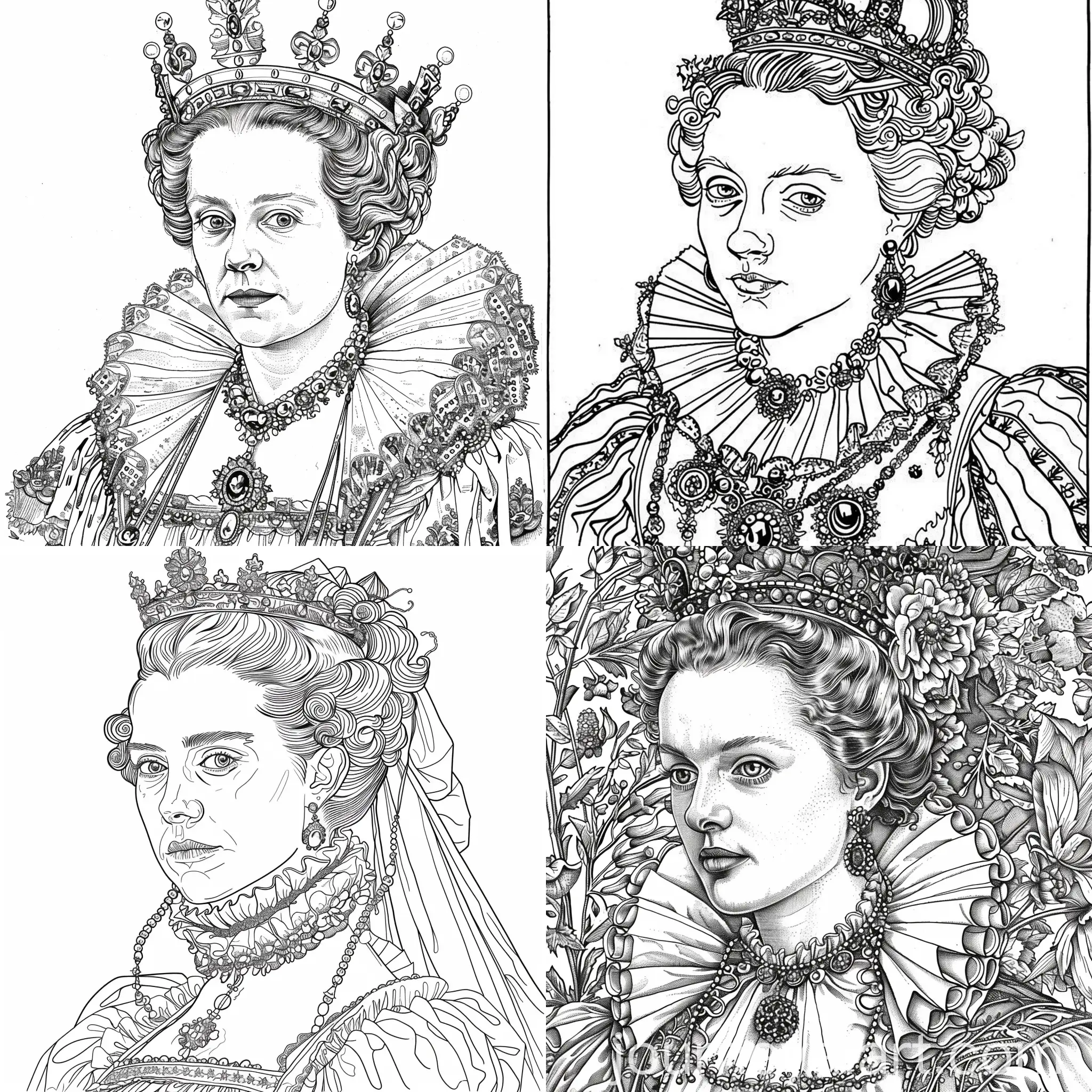 Coloring-Page-of-Queen-Elizabeth-I