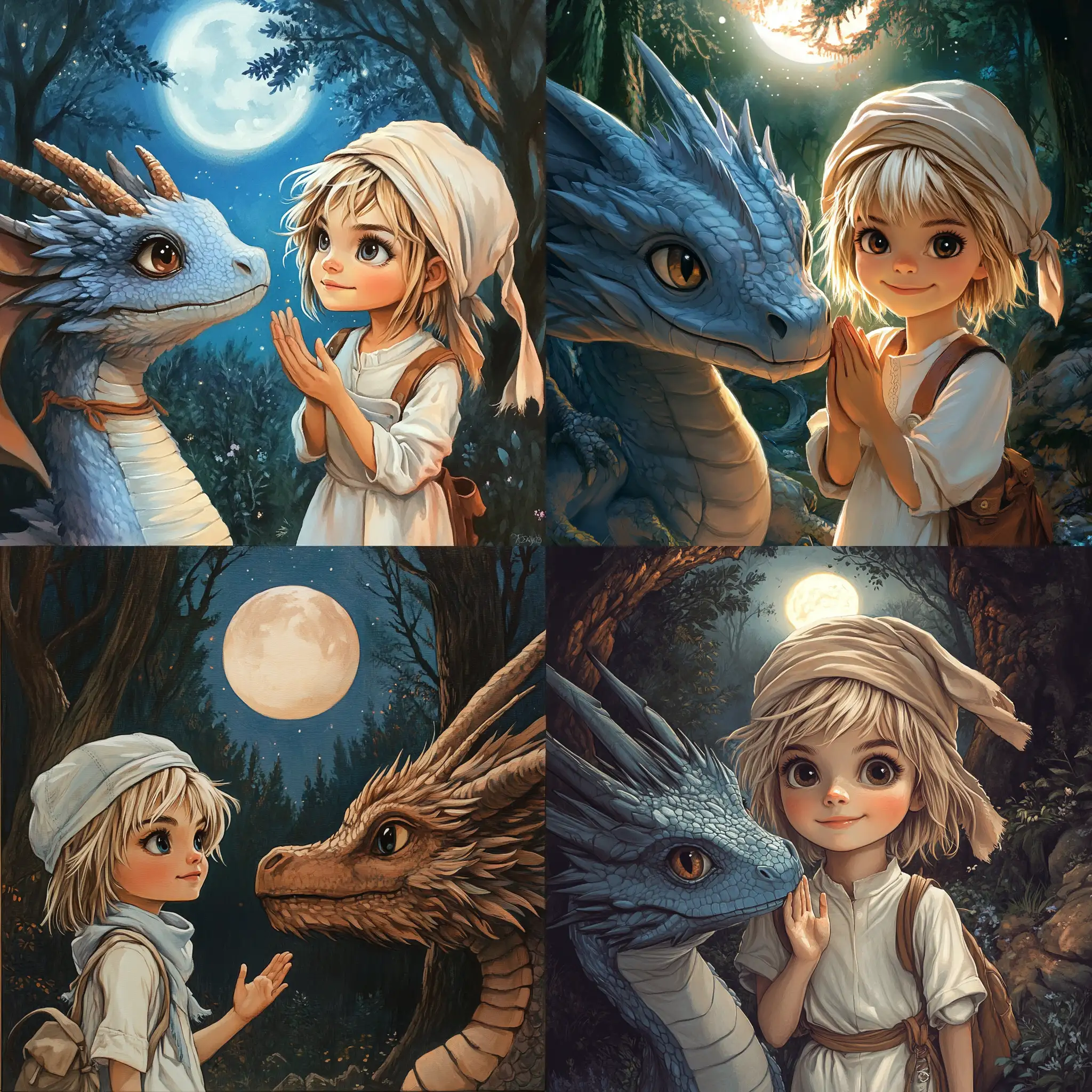 Luna-Gratefully-Gestures-to-Dragon-in-Forest