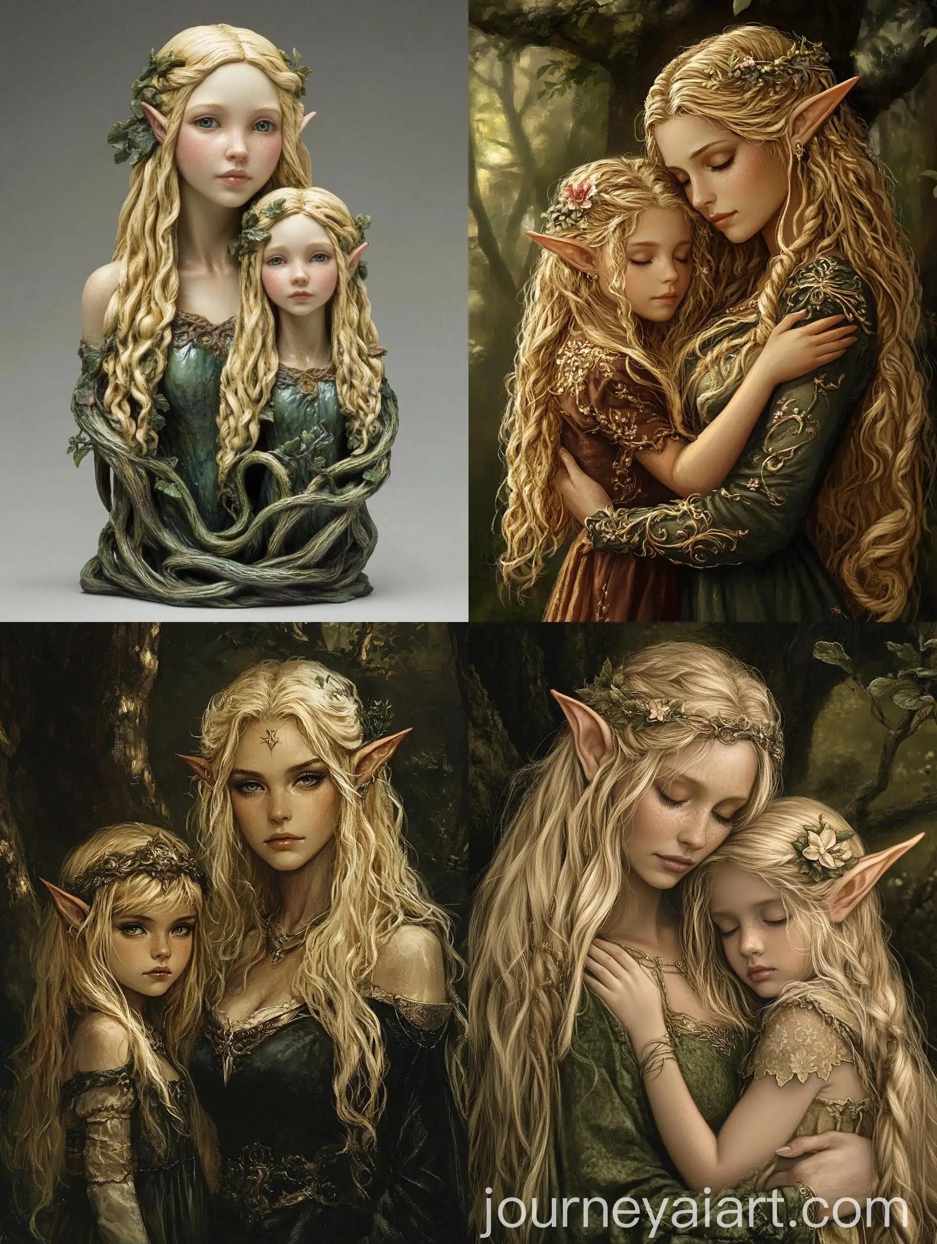 Elf-Mother-and-Daughter-Blonde-Fantasy-Portrait