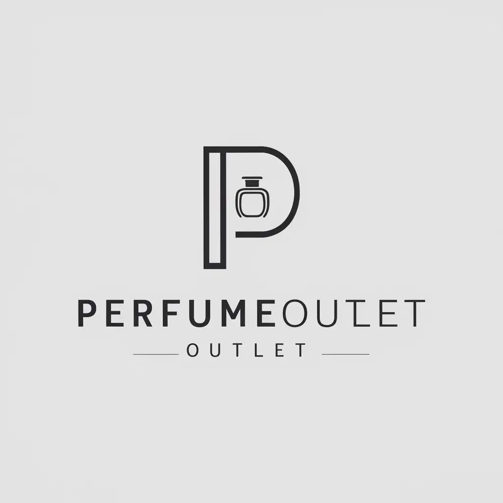 LOGO-Design-For-Perfumeoutlet-Minimalistic-P-Symbol-on-Clear-Background