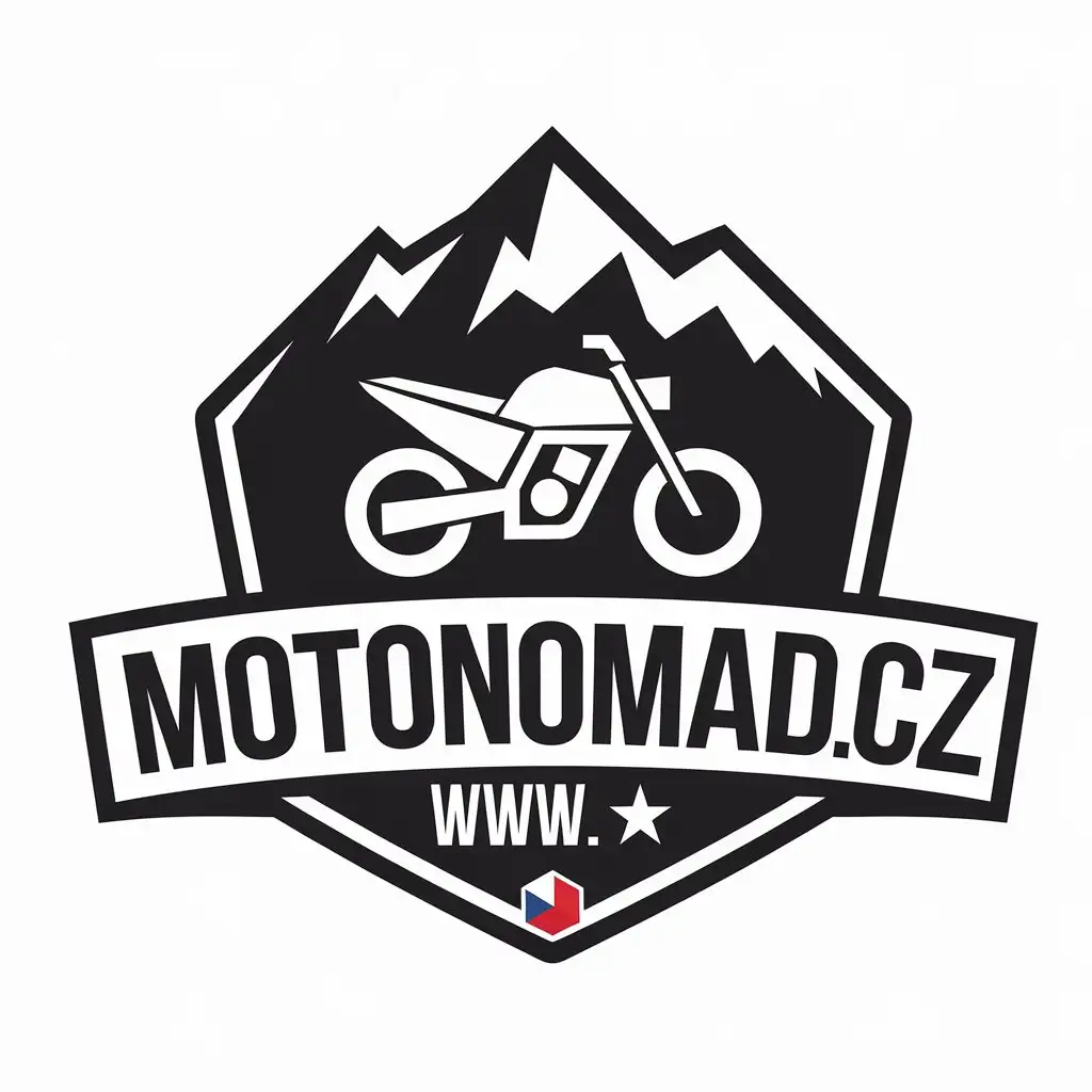 LOGO Design for MotoNomad Motorbike and Mountain Theme with Clear Background