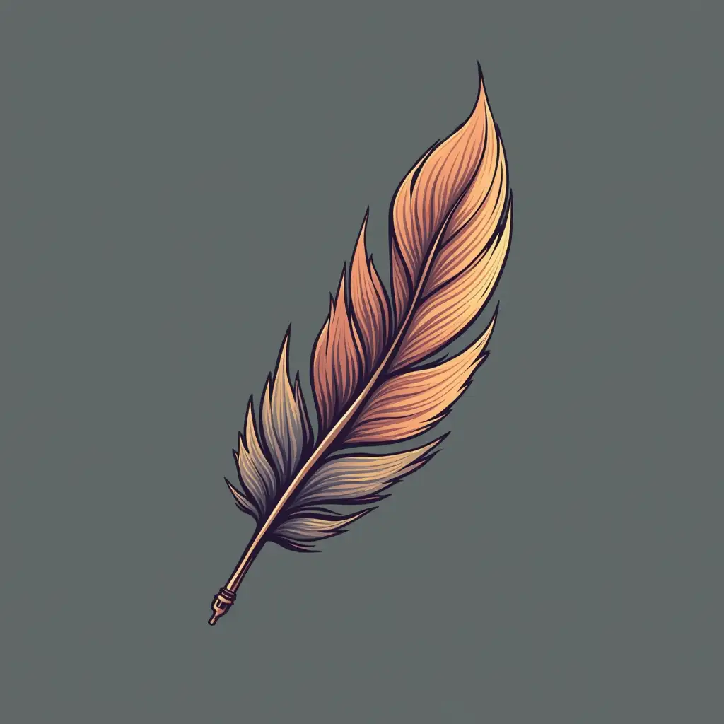 Create a clipart like logo of a feather and a pen