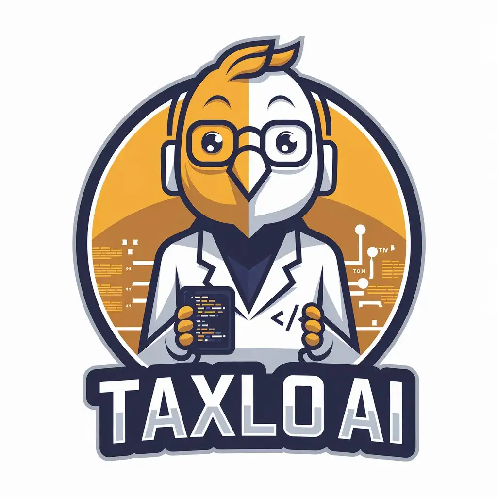 LOGO-Design-for-Taxlo-AI-Futuristic-Bird-and-Code-Elements-with-a-Clear-Background