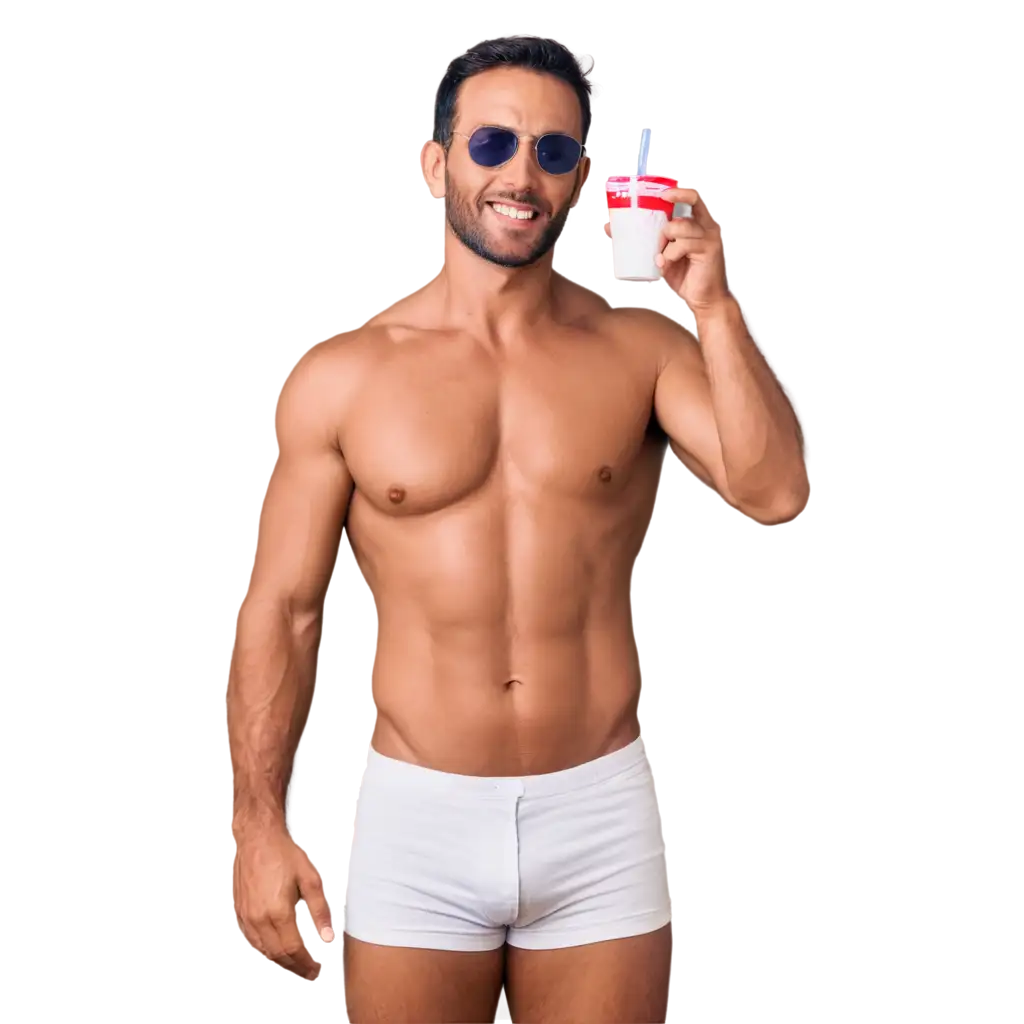 Stylish-Athletic-PNG-Handsome-Tanned-Man-in-White-Underwear-with-Sunglasses