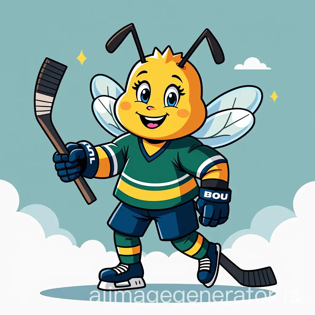 Hockey-Team-Mascot-of-the-Bees-withAI-Image-Prompt-Expansion-Blue-and-Green-Colors-Smiling-for-Children