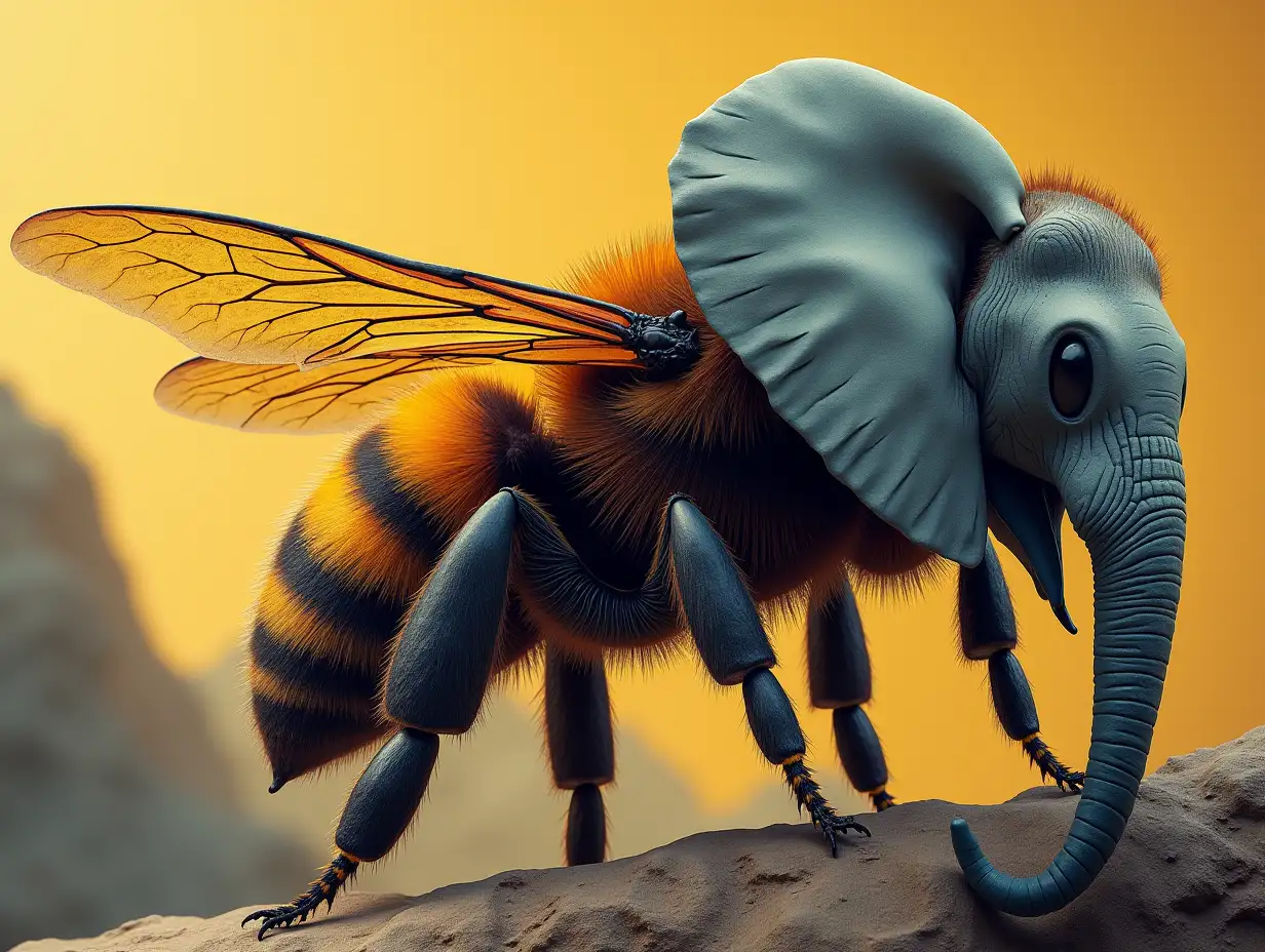 Create a Surreal World Bee with Elephant Head