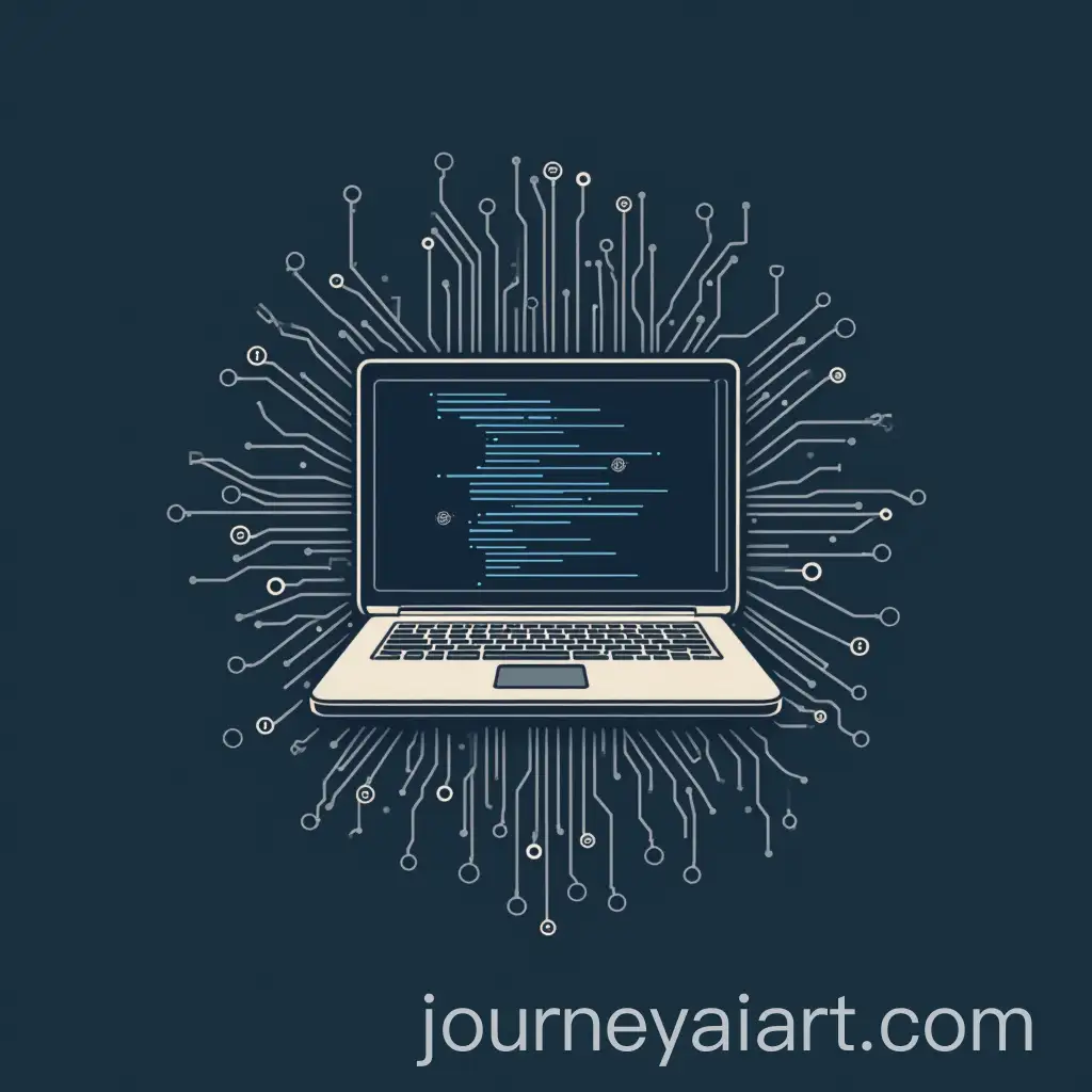 Stylish-Coding-Laptop-TShirt-Design-with-Circuit-Patterns-and-Binary-Code