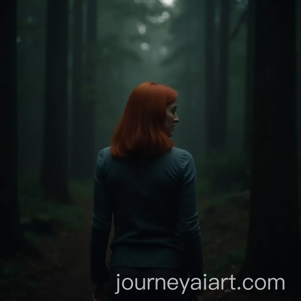 Woman-with-Red-Hair-Walking-in-Dark-Forest