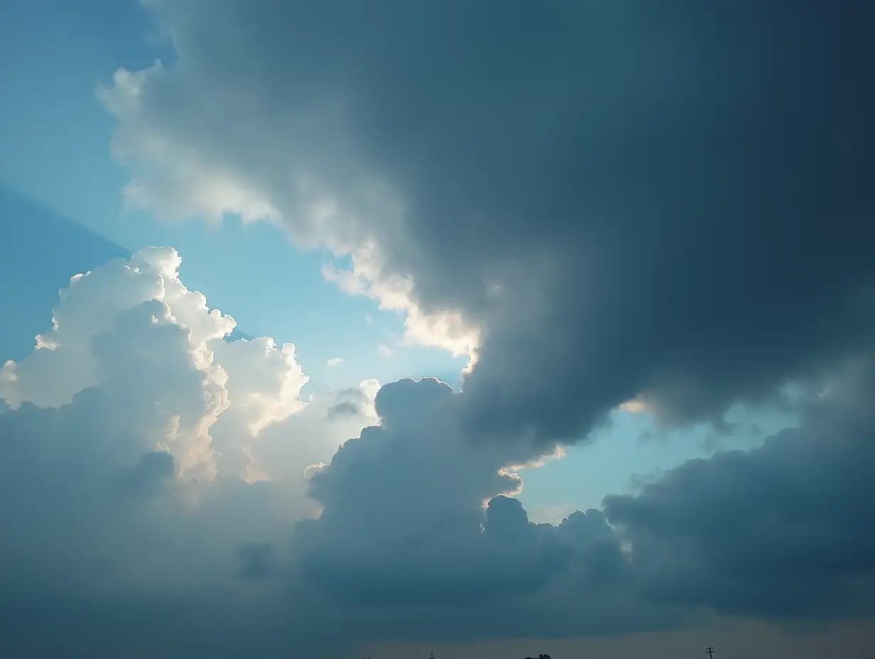 strange cloud formations, strange atmospheric sky in March