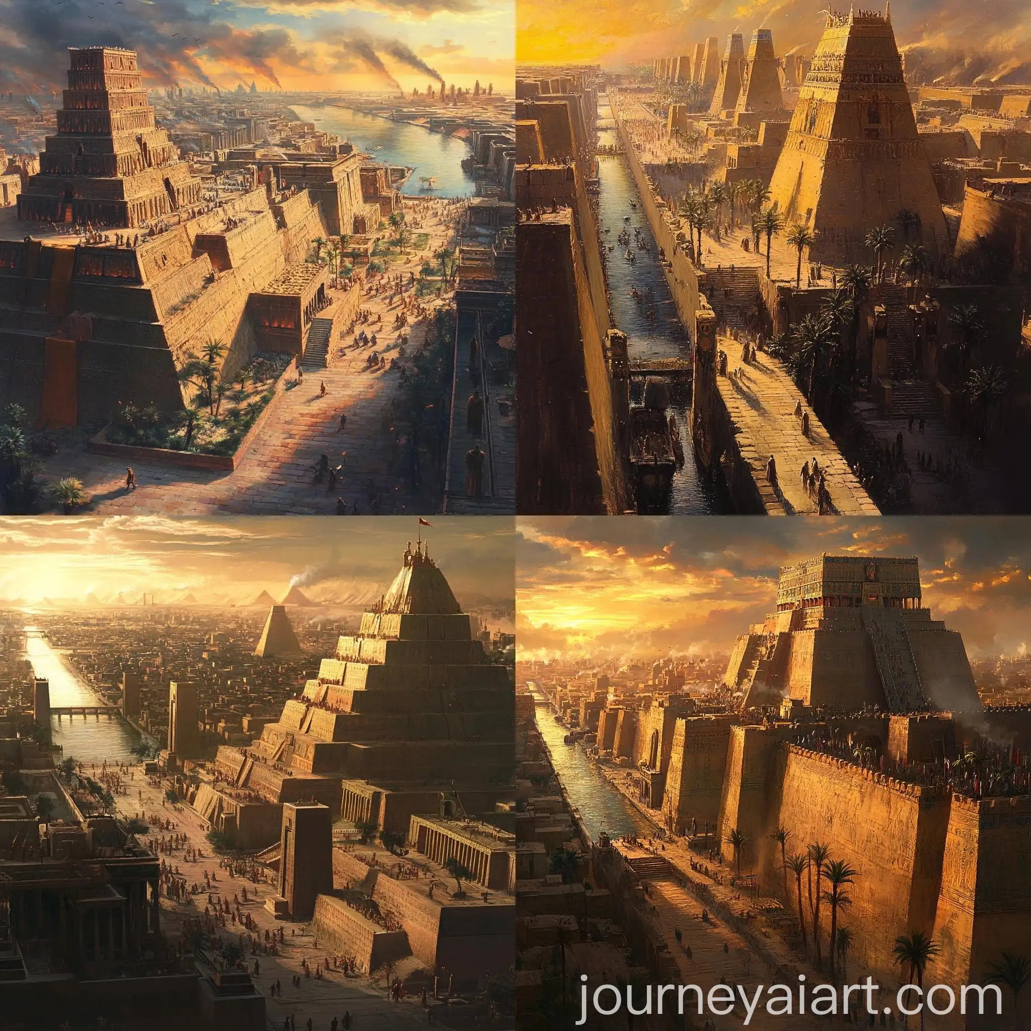 Majestic-Evening-in-Ancient-Babylon-with-Ziggurats-and-Citizens