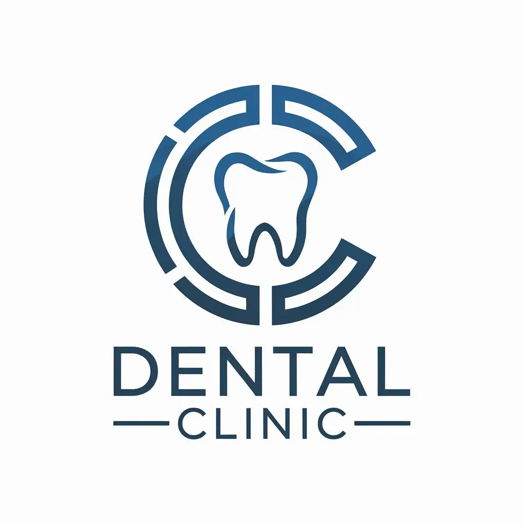 a vector logo design,with the text "dental clinic", main symbol:CC,complex,be used in Medical Dental industry,clear background