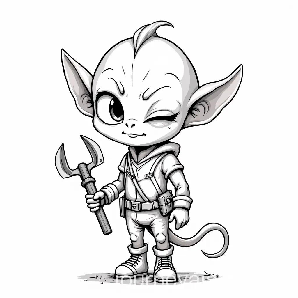 Supernatural-Goblin-and-Human-Adult-Mining-Outdoors