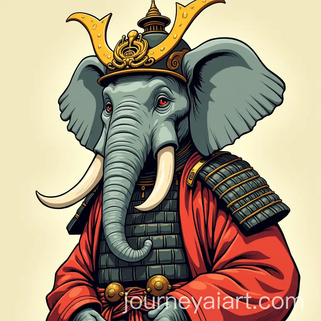 Elephant-in-Samurai-Suit-in-Moebius-Comic-Style