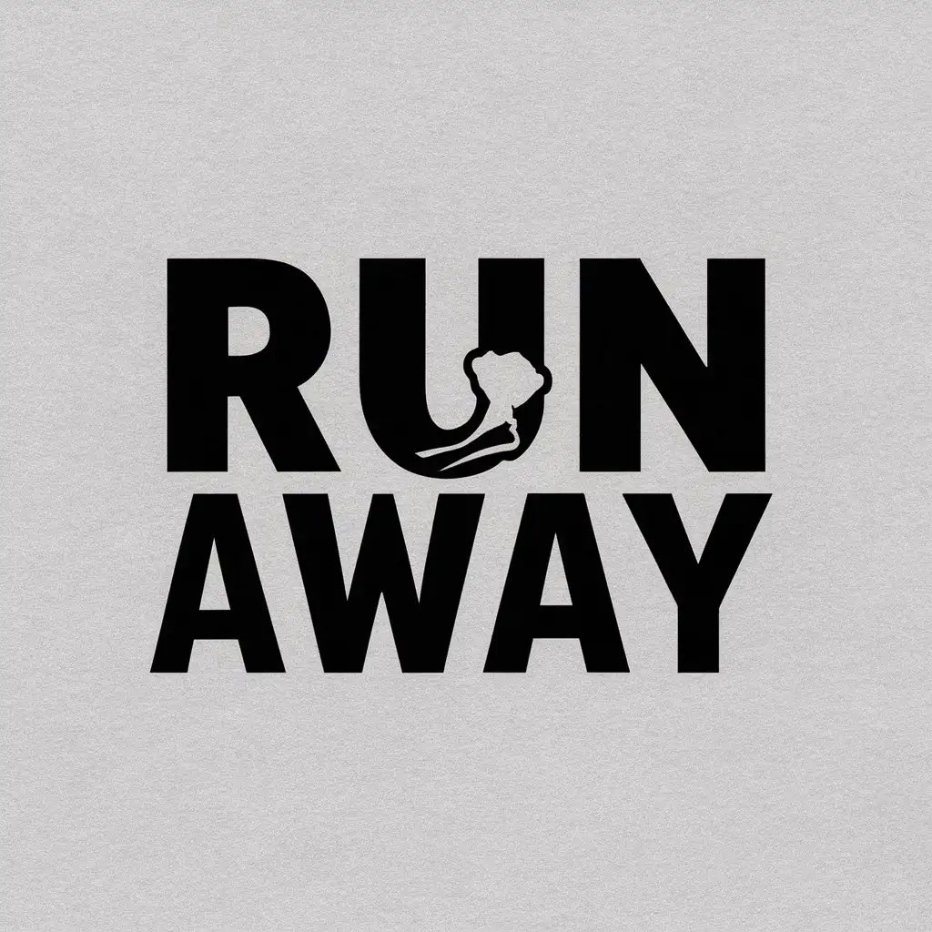 a vector logo design,with the text "run away", main symbol:atmosphere,Moderate,be used in Entertainment industry,clear background