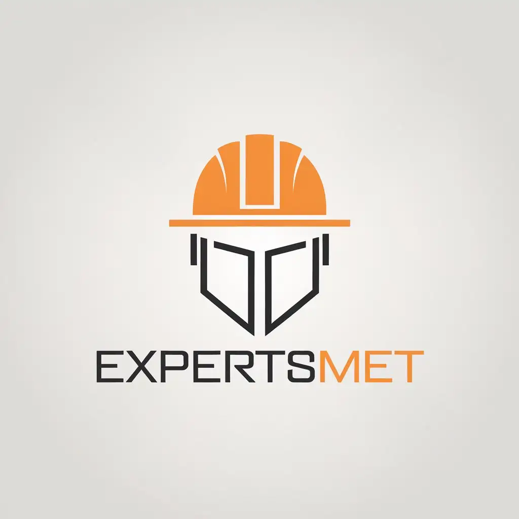 a vector logo design,with the text "EXPERTsmet", main symbol:construction helmet,Minimalistic,be used in Construction industry,clear background